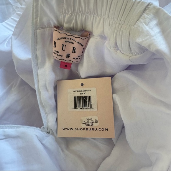 NWT Buru Teagan Tiered Ruffle Midi Length Pocketed A-
Line Skirt Size S - Picture 5 of 5